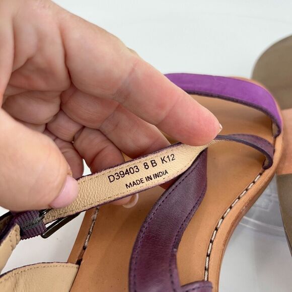 Cole Haan Women Minetta Sandal Size 8 Purple Cross Strap Slingback Flat Leather - Picture 12 of 13